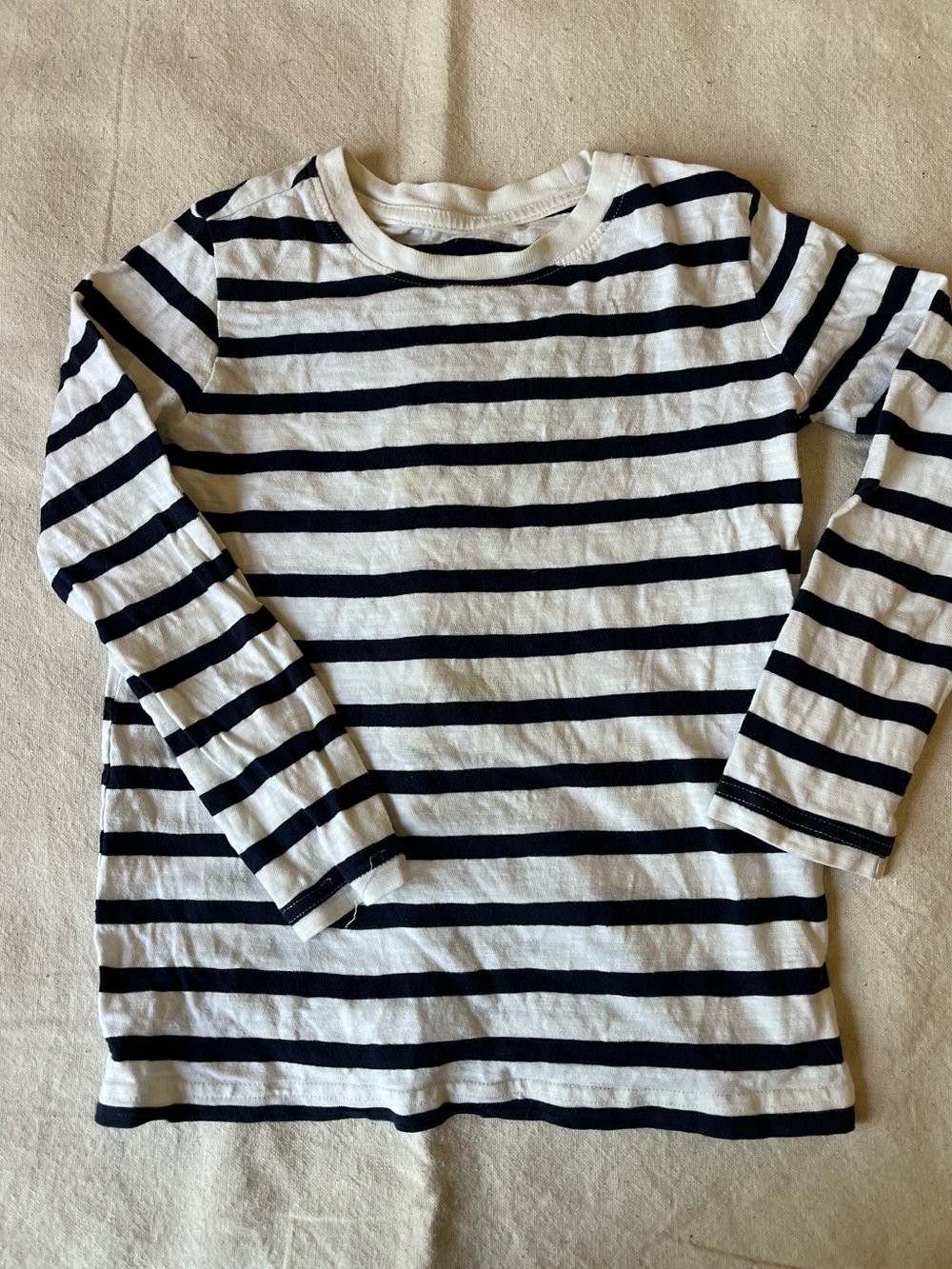 Primary navy striped long sleeve tee